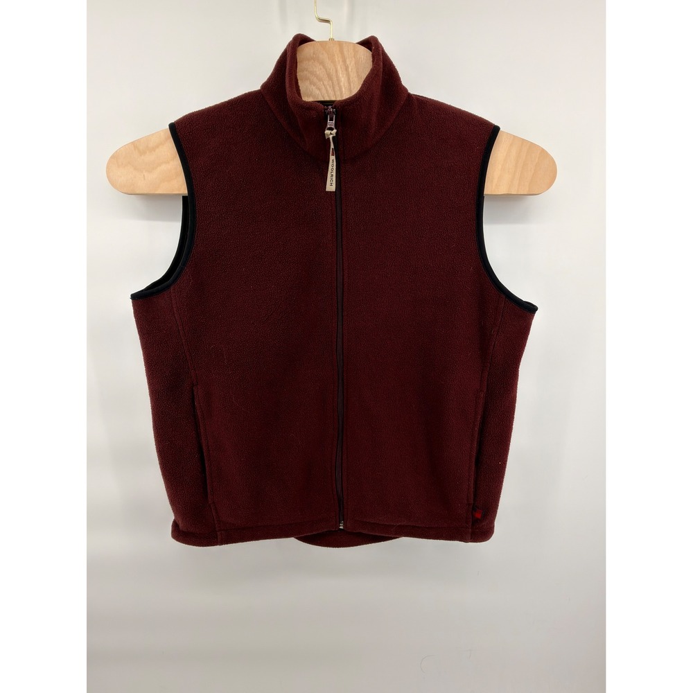 Woolrich Fleece Vest Mens‎ Medium Full Zip Mulberry Burgundy Outdoor Layer